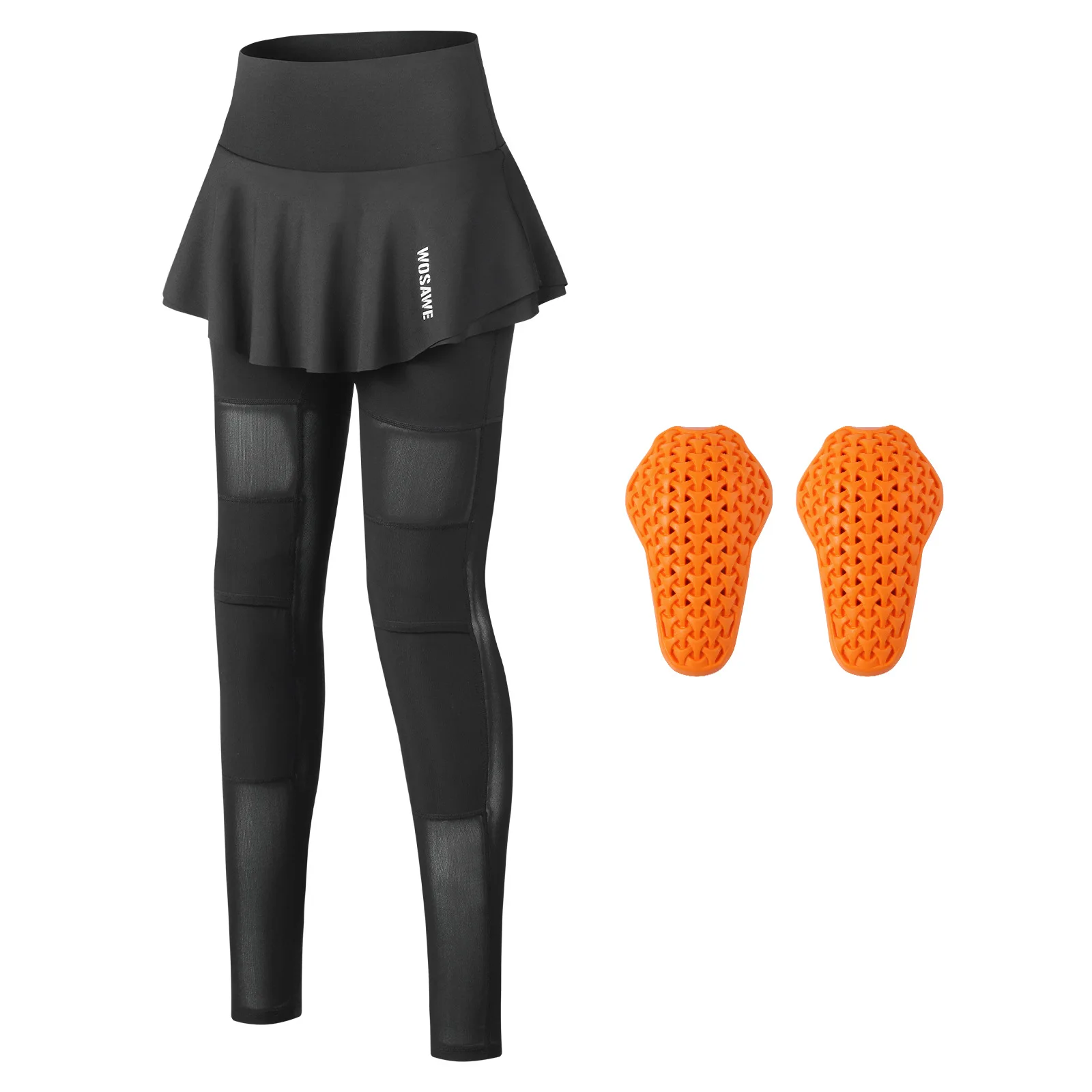 WOSAWE Women Motorcycle Riding Skirt Pants Summer Breathable Leggings with Removable Knee Pads Stirrup Foot Loops Moto Gear