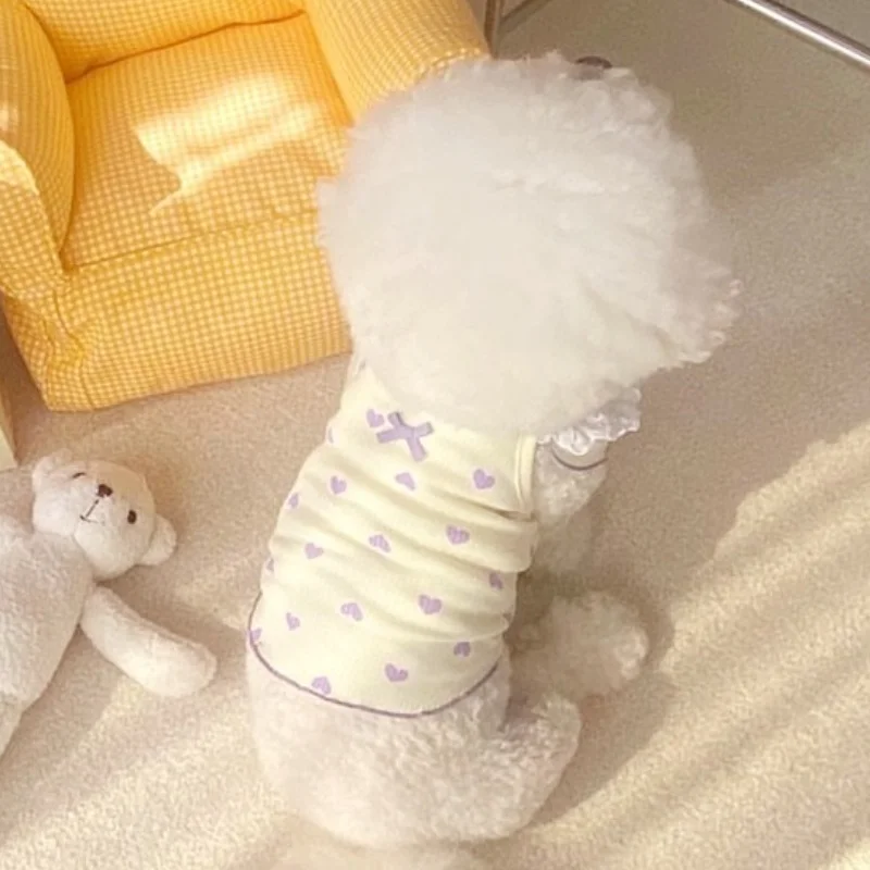Summer Dog Clothes Cute Bow Dog Vest Breathable Cool Puppy Pullover Fashion Cat Suspender Vest Chihuahua Dog Clothes Pet Shirt