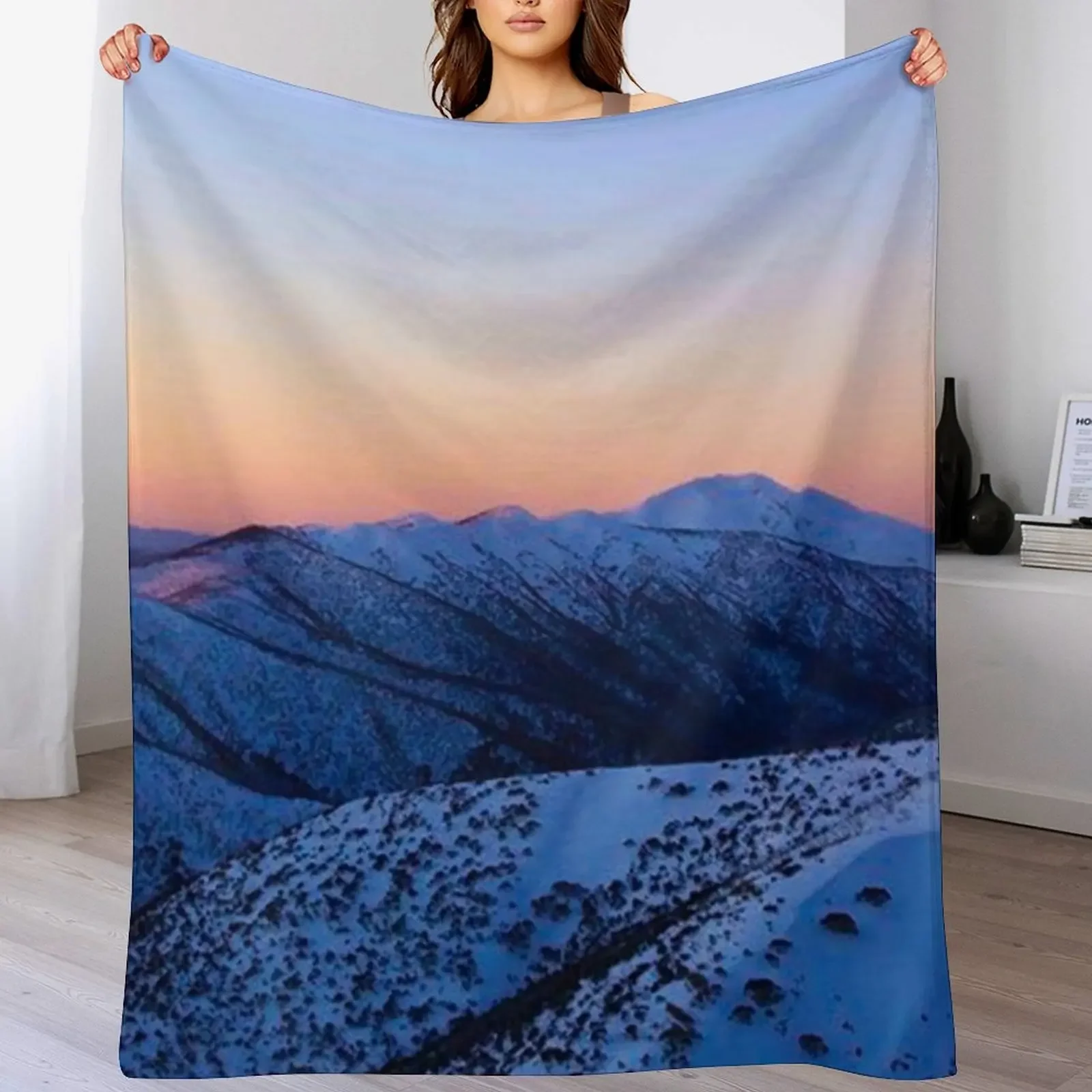 

Mt Hotham Landscape Throw Blanket for winter Moving Decorative Beds Quilt Blankets