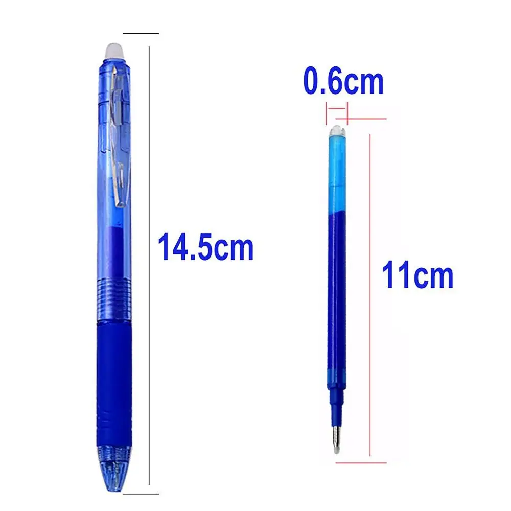 리필 막대 볼펜, 개폐식 지울 수 있는 펜 프레스 타입 문구 세트, 필기 문구, 학생 선물, 0.5mm, 0.7mm