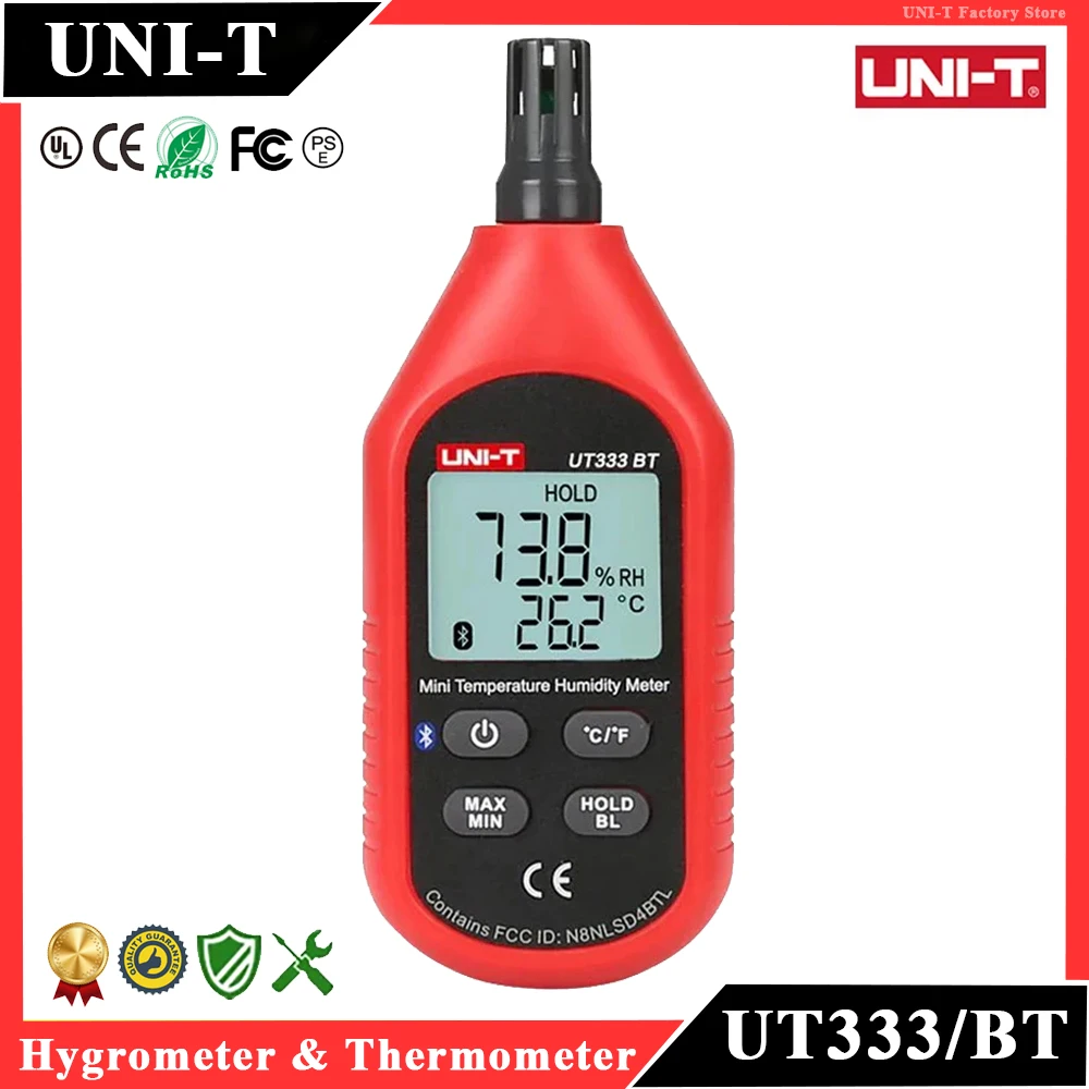 UNI-T UT333 UT333BT Digital Hygrometer Thermometer 2 in 1 Temperature Humidity Meter Mini Sensor Bluetooth Thermo-hygrometer