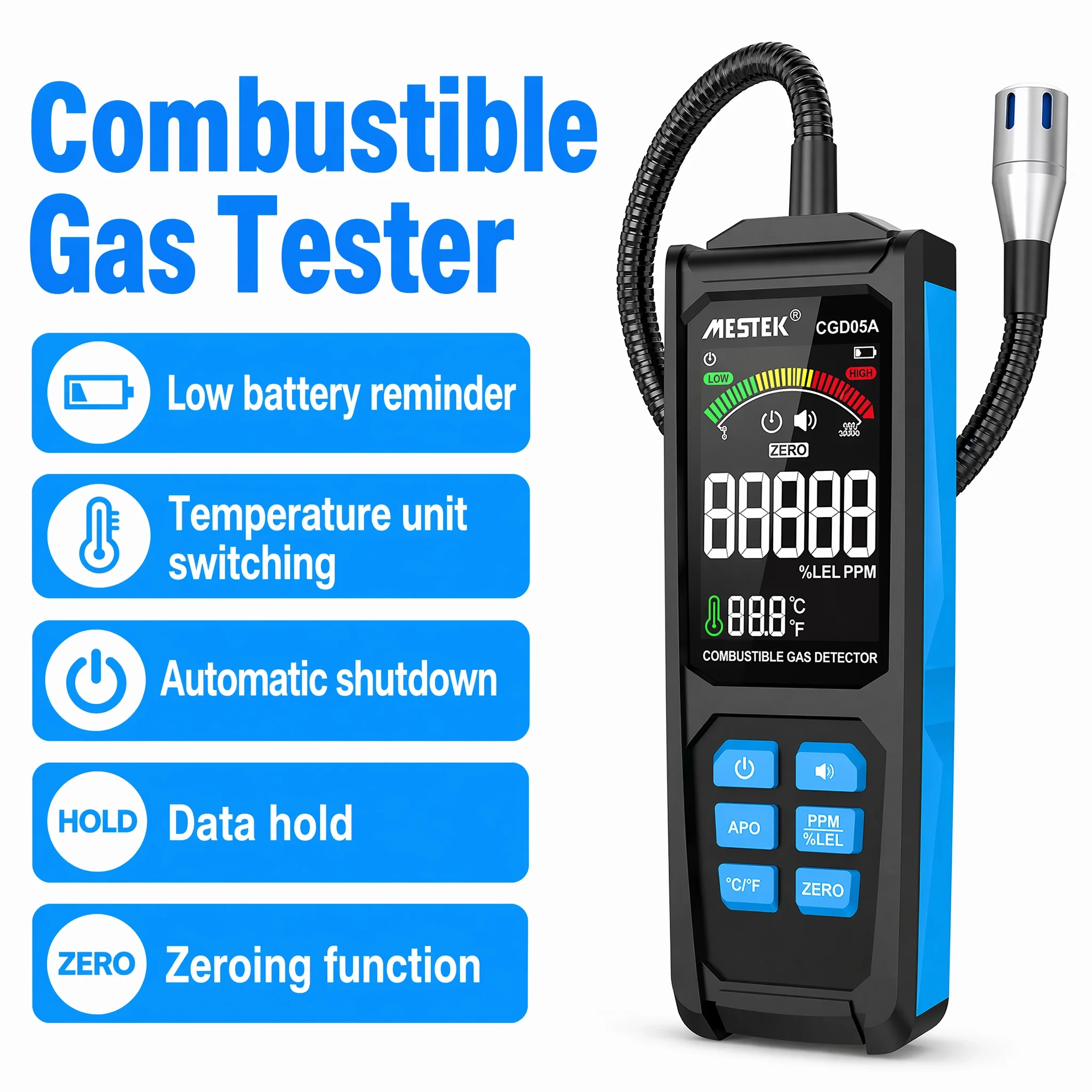 

Portable Mini Combustible Gas Detector High Sensitivity Halogen Refrigerant Leak Tester LCD Alarm AC HVAC R22 R32 R134a
