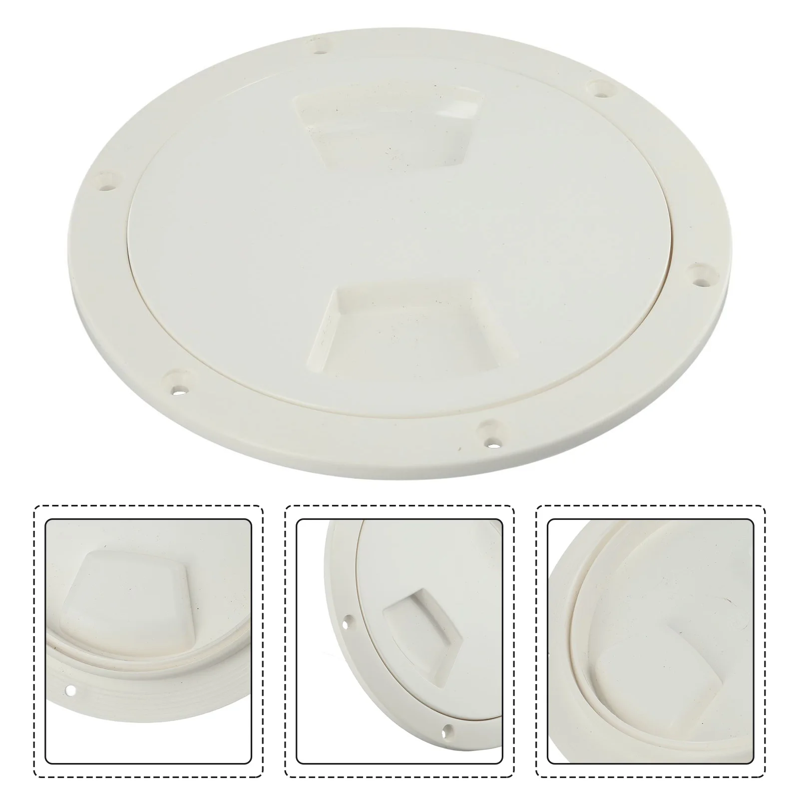 Round Access Hatch Cover for Marine Boat Yacht Inspection, 5 Inch, Solid ABS Molded Design, Water Tight O Ring