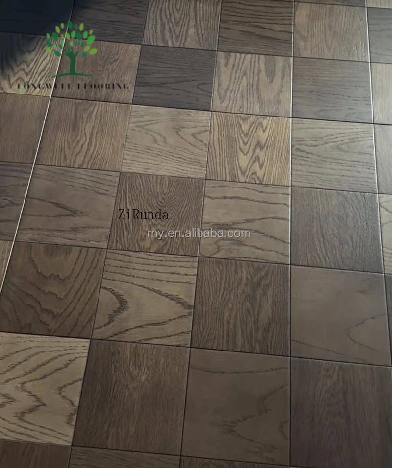 نسخة مخصصة الحديثة الفاخرة 15mm البلوط هندسية الباركيه الطابق رقعة الشطرنج نحى الحرفية الحياة المنزلية #4