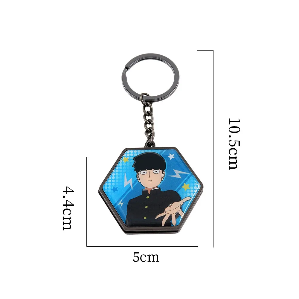 Mob Psycho 100 Double Sided Keychain Mirror Shigeo Kageyama And Dimple Floating Key Ring Manga Anime Pendant