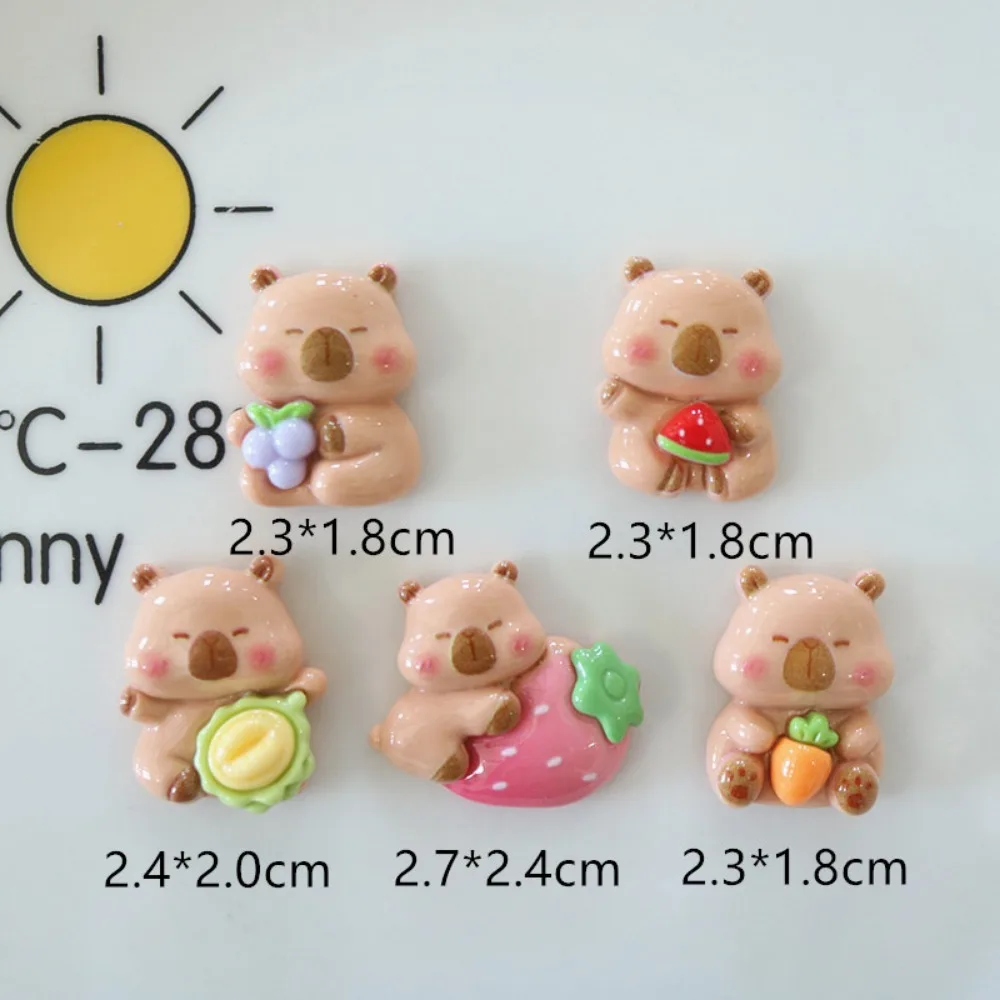 10pcs Mini Kawaii resin coffee bear fruit Flat Back Cabochons Scrapbook Diy  Party Hairpin Accessories Home Decoration Craft