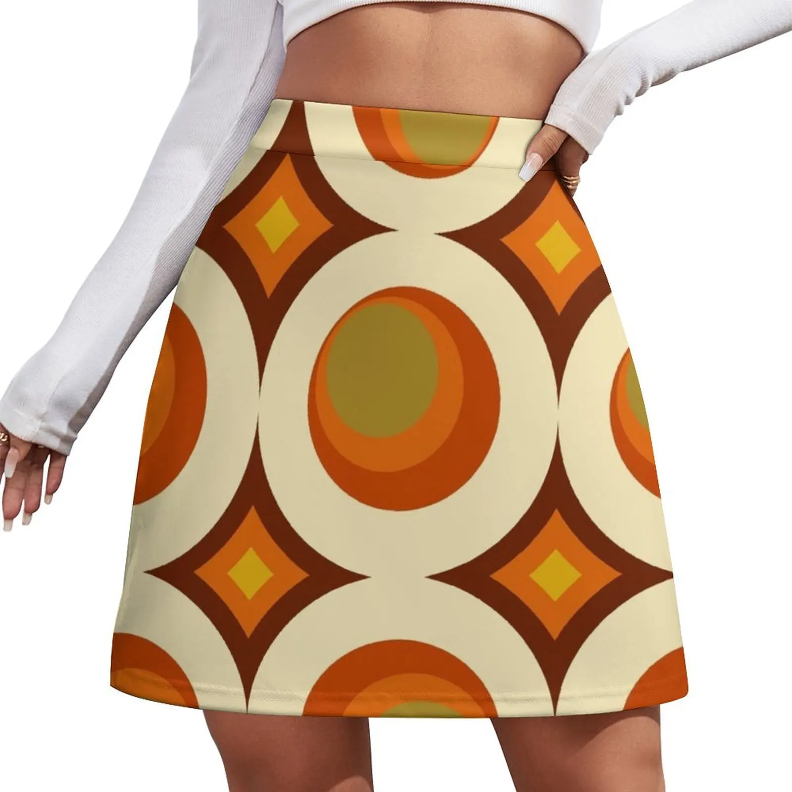 

Mid-Century Modern 70s Mini Skirt korean luxury clothing Clothes for summer new in dresses Mini Skirt
