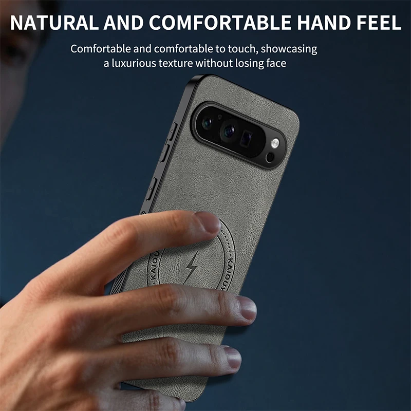 Luxury Magnetic Leather Case For Google Pixel 9 10 Pro XL 9A 8A 6A 7A 8Pro 7Pro 6ProMagsafe Plain Protection Shockproof Cover view 6