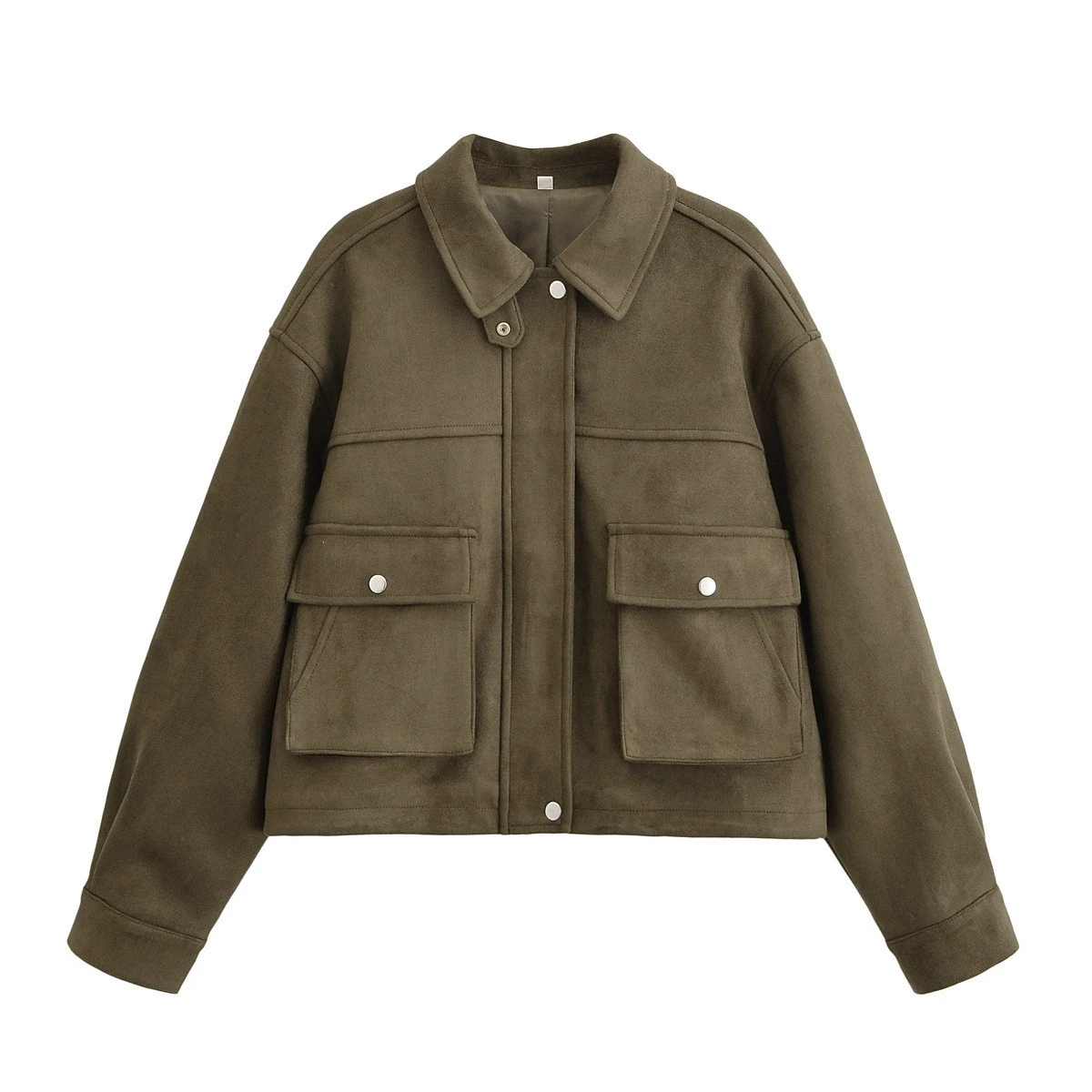 

Women Autumn Winter Suede Jackets 2025 New Women Long Sleeve Lapel Coat Women Street Trench Coat Fashion Short Shic Outwear