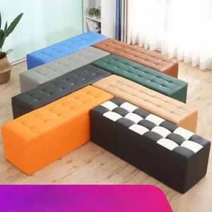 Ottoman Banco Folding Samt, lange Bank für den Schuhaufbewahrung, gepolsterte Fußstütze, rosa Lagerung für Wohnzimmer 10 Hauptverkäufe Banco Veludo - №2