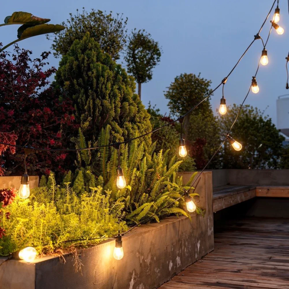 Patio Garden Outdoor S14 String Light Socket E26 E27 Waterproof Cable For Backyard Wedding Party Decorative Lighting Wire