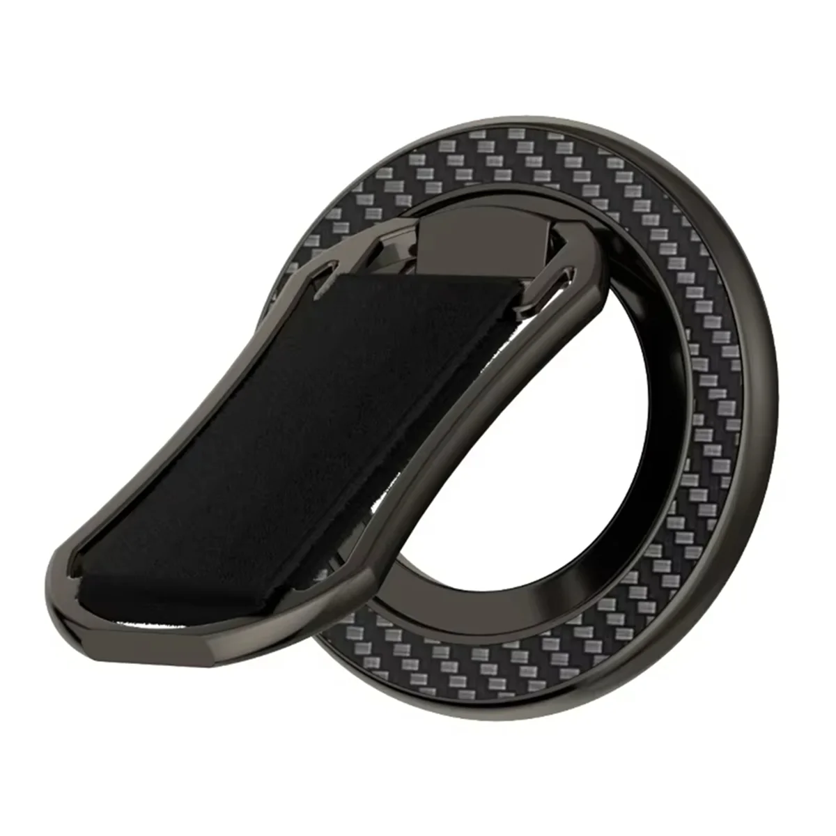 

A49T Magnetic Phone Holder for 360 Degree Rotation Double Magnet Finger Ring Stand for 14 15 16 Black