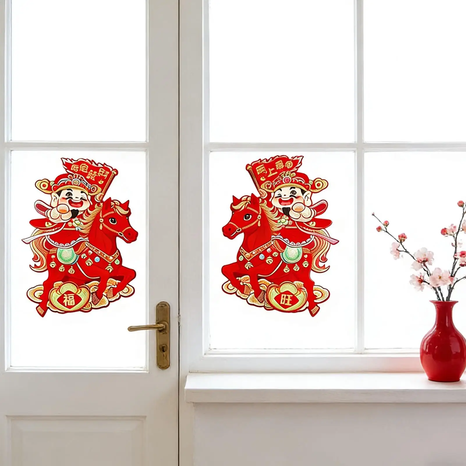 

Year of the Horse Door Stickers Adhesive Seasonal Decoration Horse Year Front Door Decals for Homeowners Renters Apartment Home