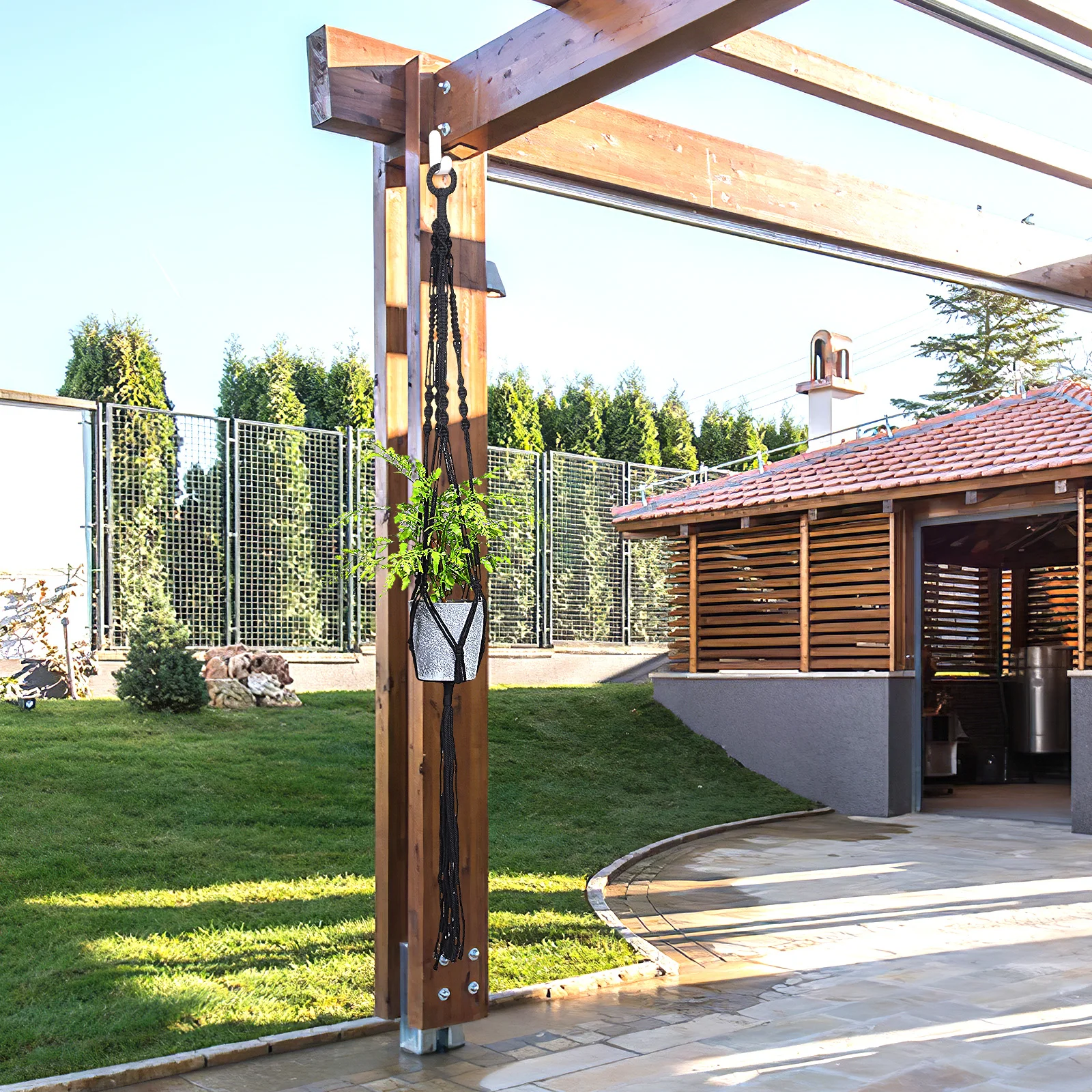 

4 pcs Hanging Plant Pots Indoor Macrame Plant Hanger Baskets For Balcony Ceiling Wall Flower Pot Holders Garden Decor