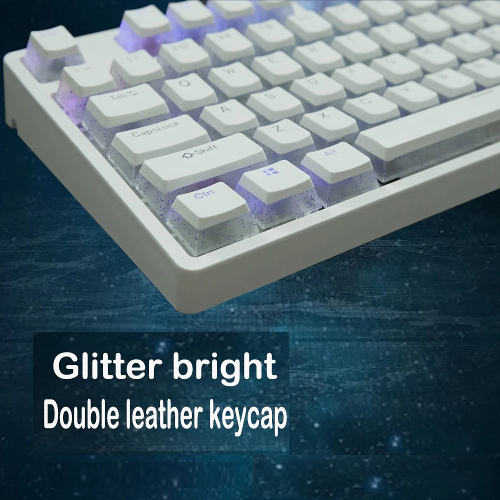 108 مفاتيح مشرقة بودنغ Keycap PBT جلد مزدوج الحليب لا ماء الفم لتقوم بها بنفسك الميكانيكية Keycap لمحبي لعبة بريق أغطية المفاتيح