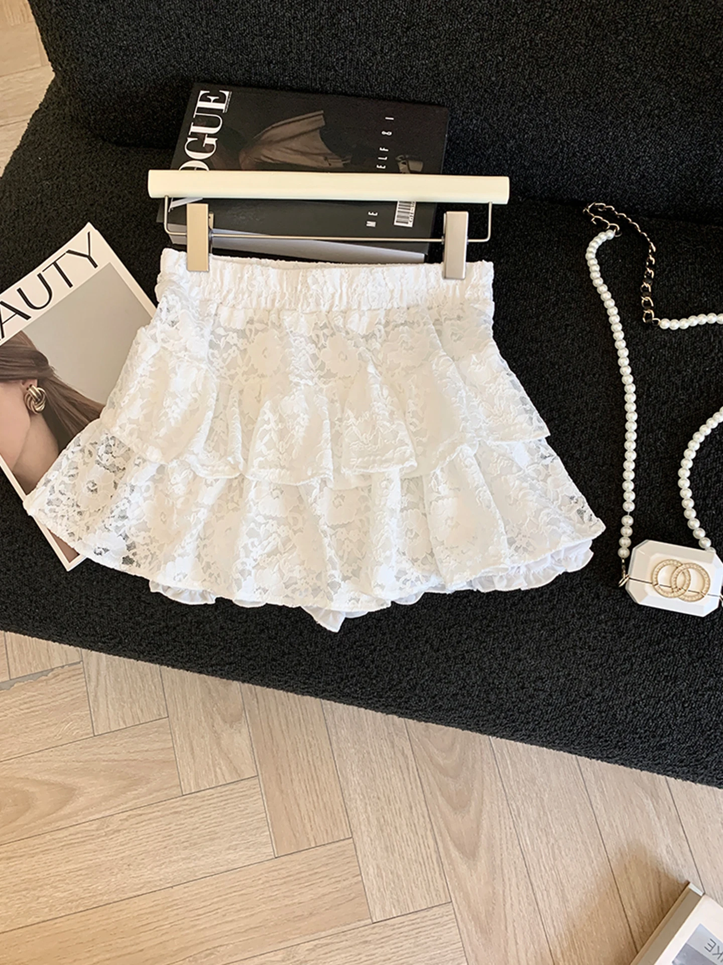 

Emily Clud Recommended Lace Hollow out Crochet f Skirt Women's Spring Summer Floral A-Line Cake Skirt High Waist or...