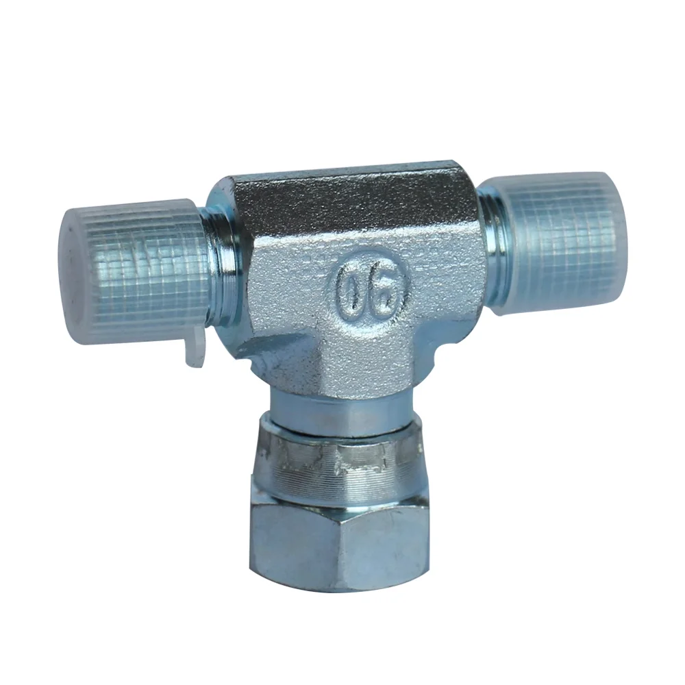 High pressure airless spray machine spare parts spray gun tee joint discharge port interface double gun mounting head