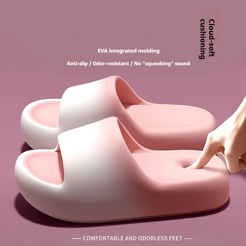 New EVA Cloud Slides Thick Sole Non Slip Odor Free Summer Slippers For Women Men Bathroom Dormitory Shower Bedroom Home Shoes