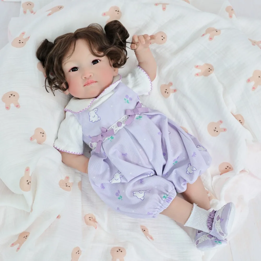 Cloveray 22 pollici Originale Realistico Reborn Baby Doll Carino Realistico Vinile Bambola di Stoffa Del Vinile Fatto A Mano Giocattolo Originale Del Capretto Regalo di Natale