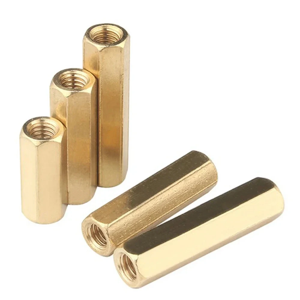 5-50pcs M2 M2.5 M3 M4 M5 M6 Double Pass Hex Brass Female Standoff Pillar Stud Mount Spacer Hexagon PCB Motherboard Nut Hollow