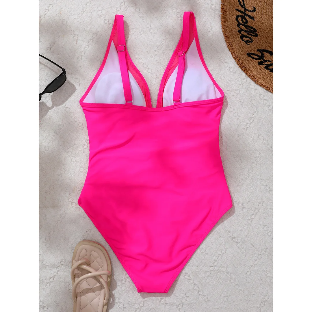 S - XL Neuer sexy, durchsichtiger Badeanzug mit V-Ausschnitt für Damen, einteiliger Badeanzug, Monokini mit hohem Beinausschnitt, Badebekleidung, Badeanzug, Modell V5136 – Detail 36