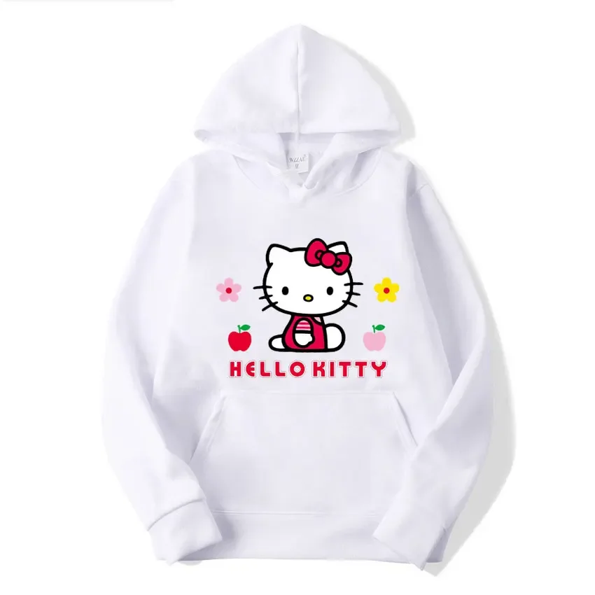 Sanrio Hello Kitty Hoodies 2000s Clothing Y2k Autumn Clothes Women's Sweatshirt  Products Cute Kawaii  Pattern Hoodie Y2k Top