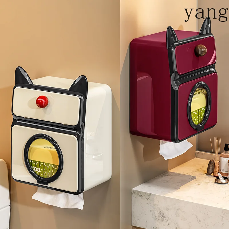 CX bathroom wall-mounted tissue box multi-function non-punching toilet paper storage box