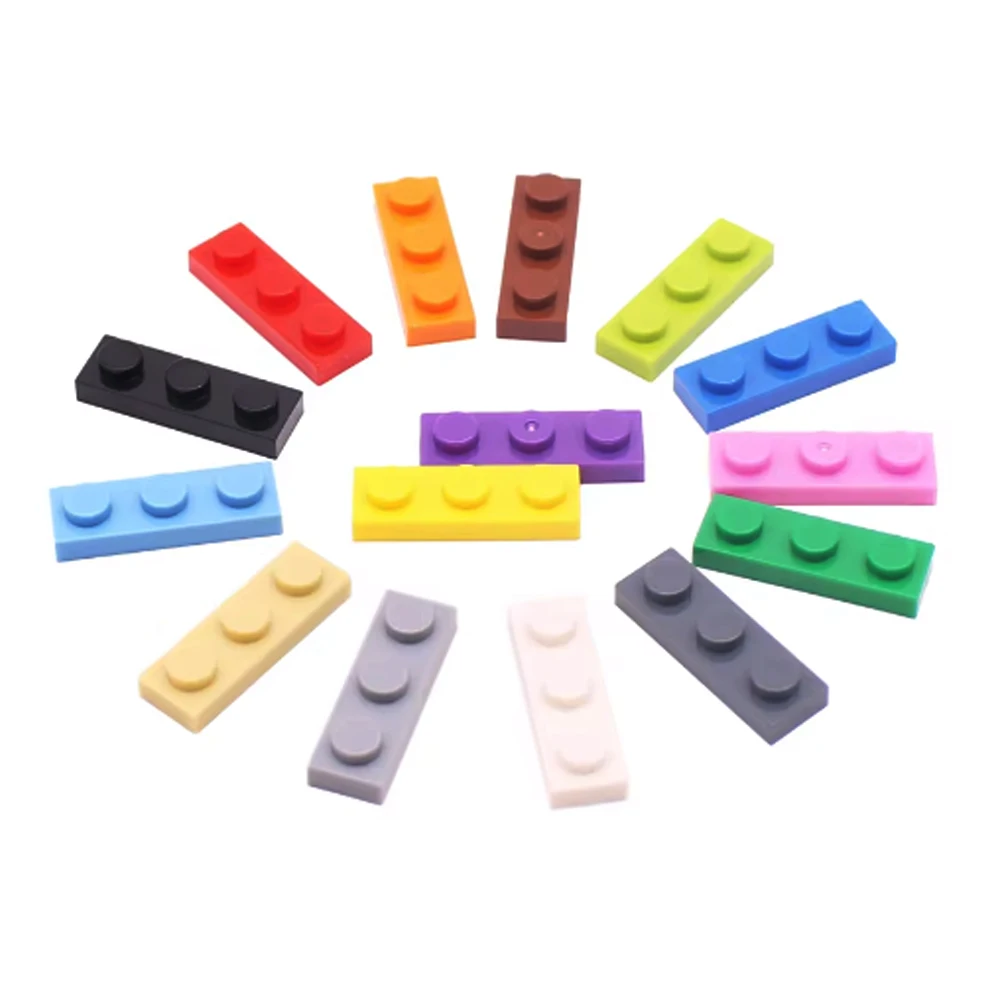 

100pcs DIY Building Blocks Thin Figures Bricks 1x3 Dots 12Color Educational Creative Size Compatible With 3623 Toys for Children