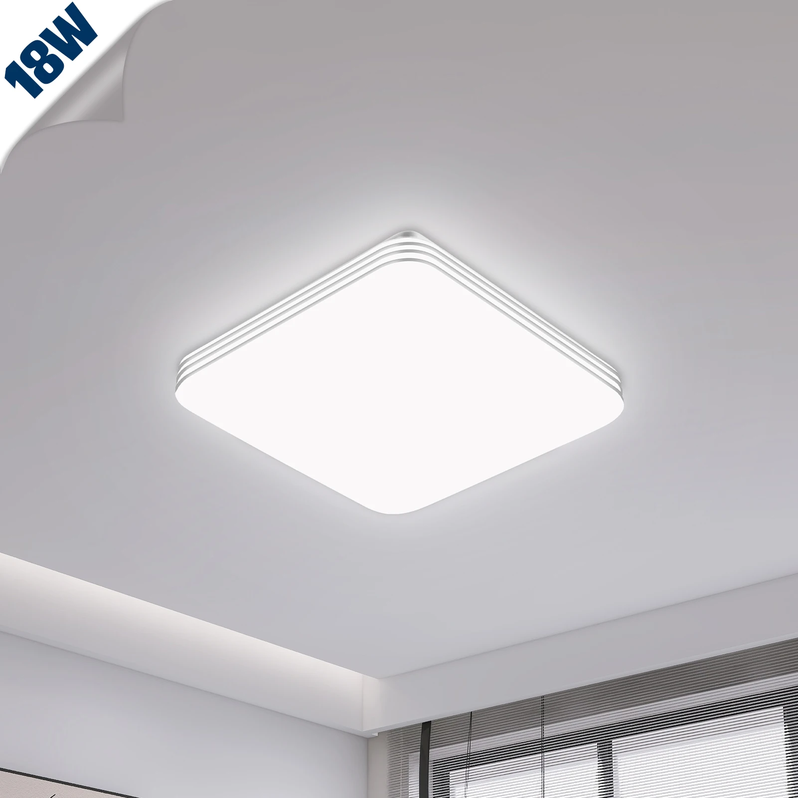 18W 24W 36W 48W Moderne Ultradünne Quadratische LED-Deckenleuchte Flimmerfrei Blendfrei Energiesparende Beleuchtung Halbeinbau-Installation Geeignet für Badezimmer Küchen Schlafzimmer Wohnzimmer Büros