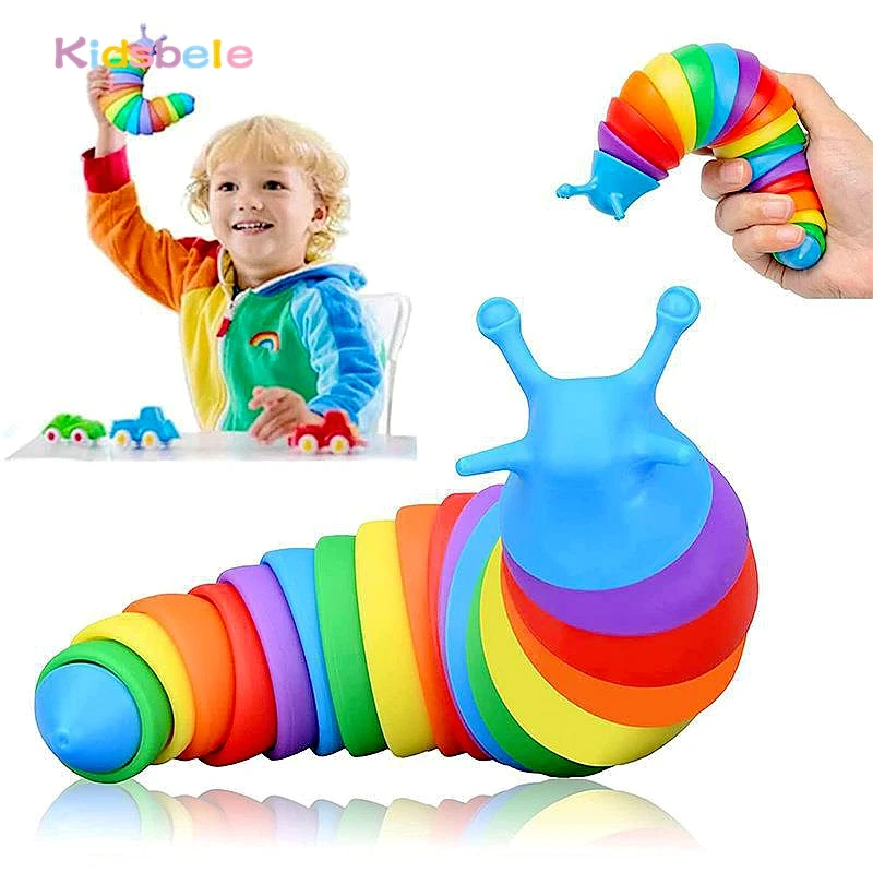 أطفال ملون الحسية سبيكة تململ لعبة أطراف الأصابع الغزل الضغط لعبة هدايا حفلة عيد ميلاد سبيكة كاتربيلر لعبة الضغط #1