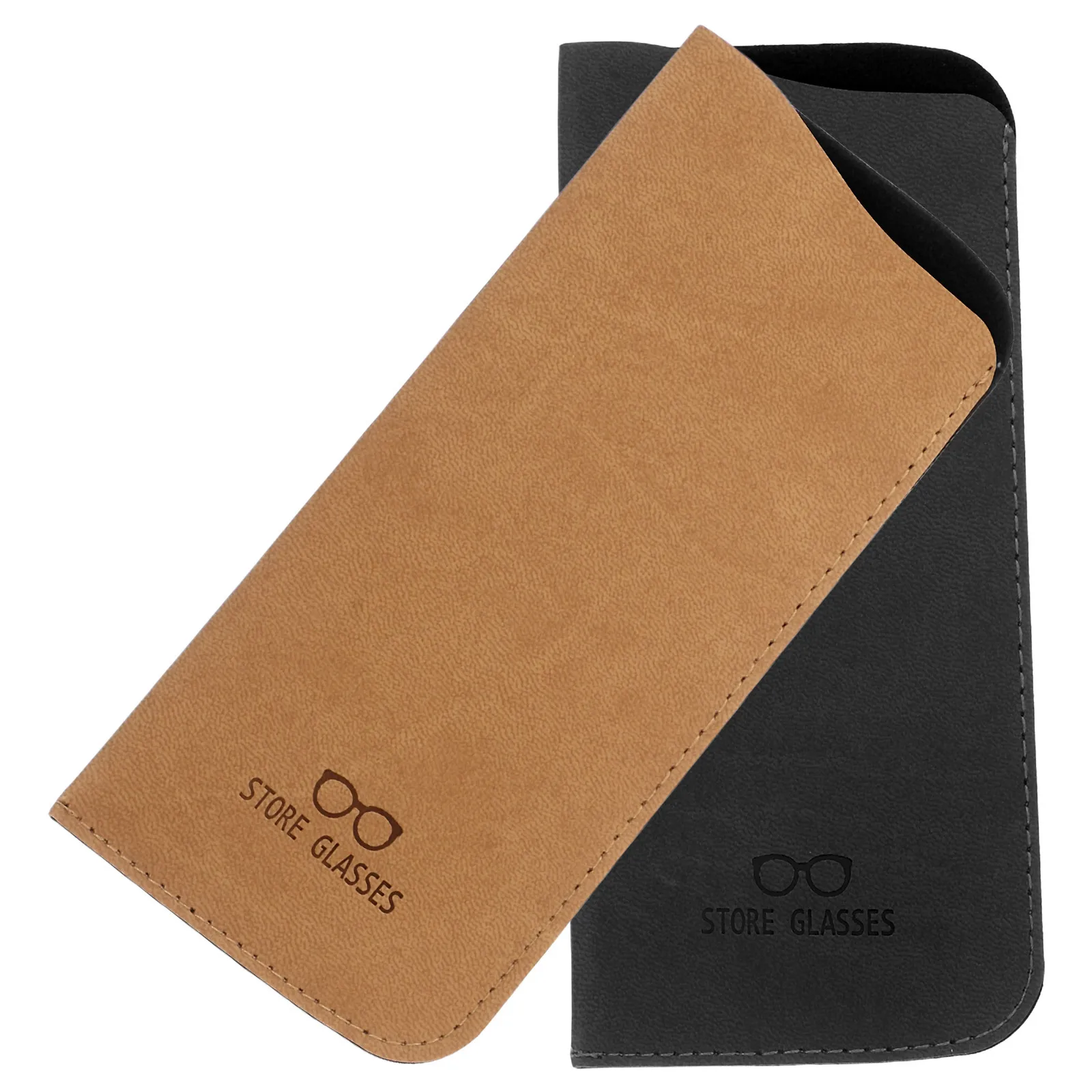 2 Stuks Zachte Brillentas Vintage PU Brillenkoker Slanke Draagbare Zonnebrilzakje Leesbril Bescherming Zakelijke Brillenkoker
