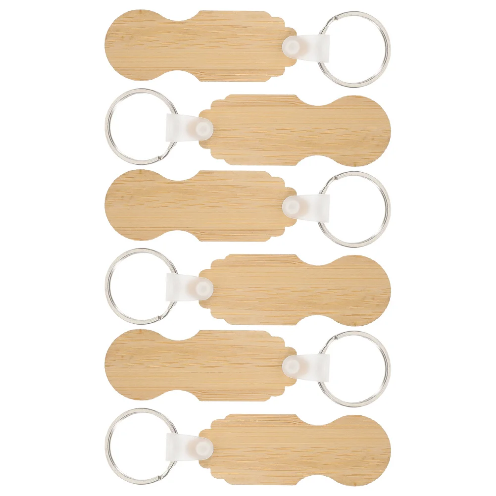 LLavero de bambú con fichas para carrito, monedero de madera, duradero, compacto, portátil, multifuncional, para carrito de comestibles, 6 uds.