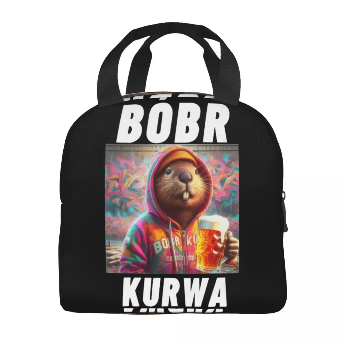 Bobr Kurwa Drinken Bier Lunchtas Unisex Draagbare Koeler Geïsoleerde Lunchbox Food Bento Box