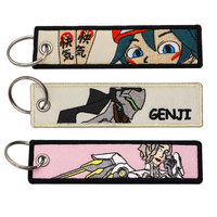 Overwatch Embroidery Keychain Key Chain Pendant Anime Accessories Cartoon Key Ring Y3
