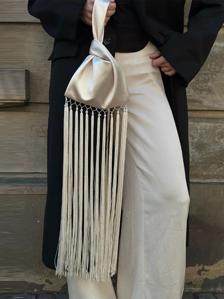 Sexy Long Tassel Women Bag Solid Patchwork Female Mini Waist Bags Light Weight 2026 Summer Fashion All-match Lady Ornament New