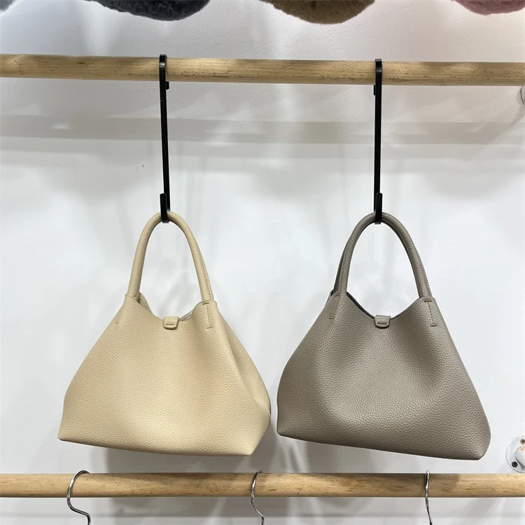 Luxury Brand 2024 Soft Leather Feeling Casual Bag Commuting Simple Niche Fashion Single Shoulder Crossbody Bucket Bag