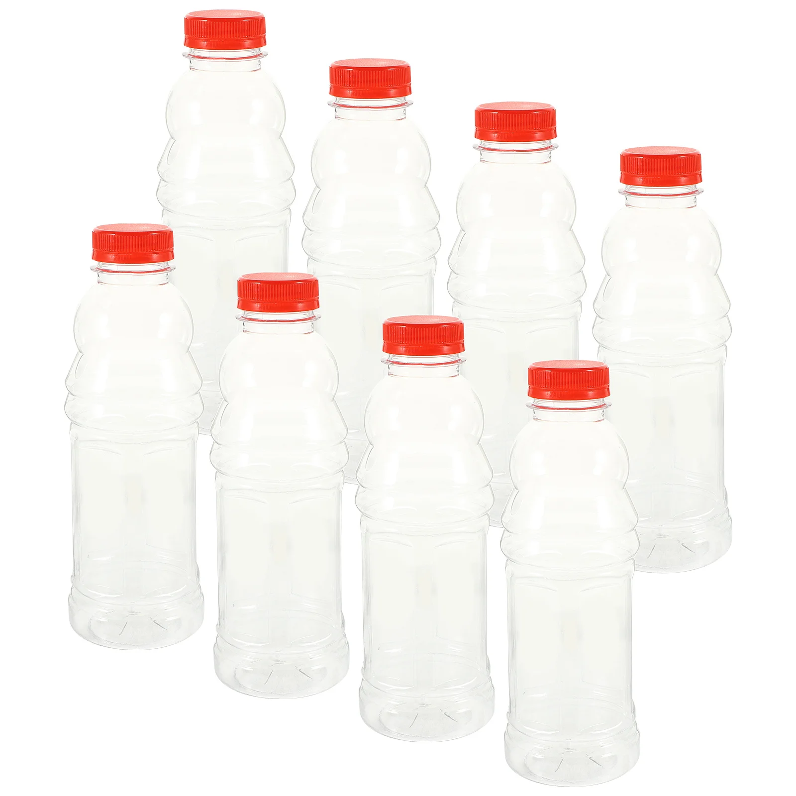

8Pcs Clear Juice Bottles Reusable Plastic Milk Bottles Leak Proof for Camping Travel Reusable Juice Bottle for Adults