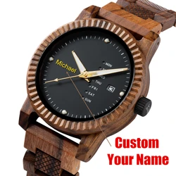 Personalized Custom BOBO BIRD Men's Watch Luminous Hands Week & Date Display With Wooden Gift Box Dropshipping