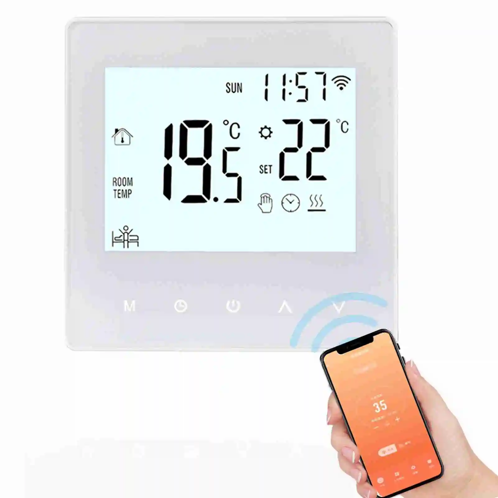 Termostato inteligente Wifi, batería de baja potencia, controlador de temperatura de caldera de Gas y agua, termostato inteligente Digital, calefacción de agua