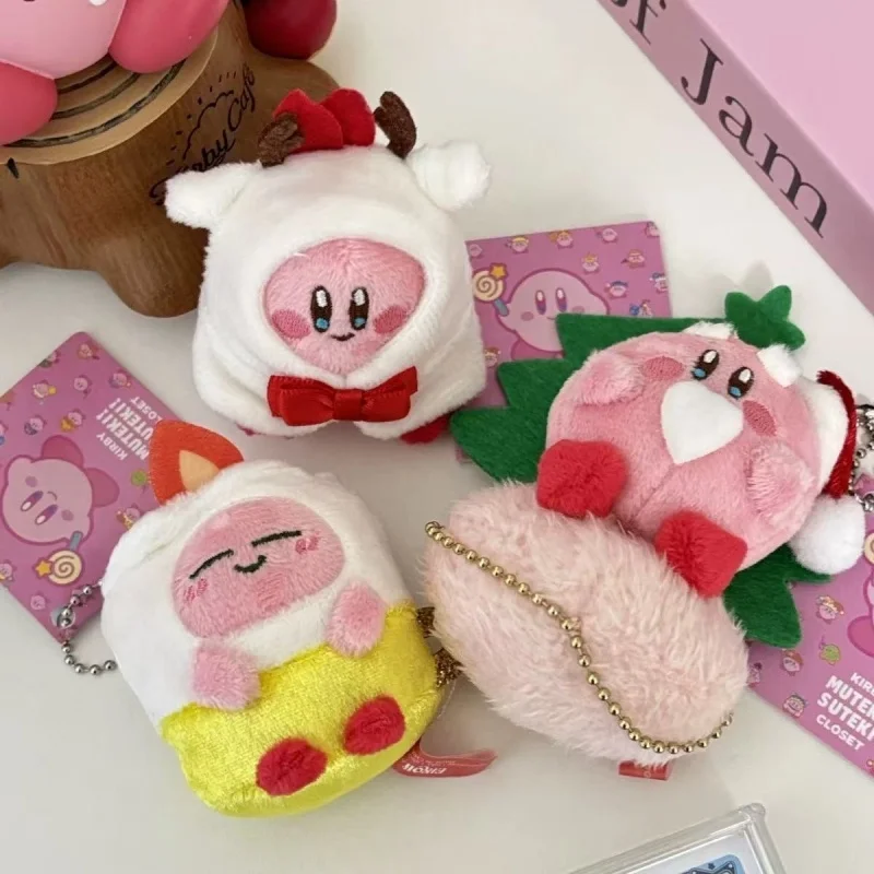 كيربي عيد الميلاد سلسلة أفخم الدمى قلادة سانتا الرنة Kawaii عيد الميلاد نجوم كيربي محشوة Peluche اللعب الديكور هدايا الاطفال