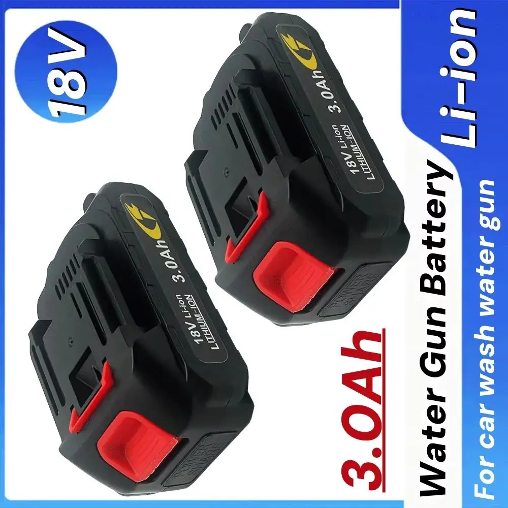3.0ah %%% 🎈 18650 Lithium ion 18V 3AH/3000mAh High Pressure Car Wash Water Gun Replacement Battery Car Washer Spare Battery