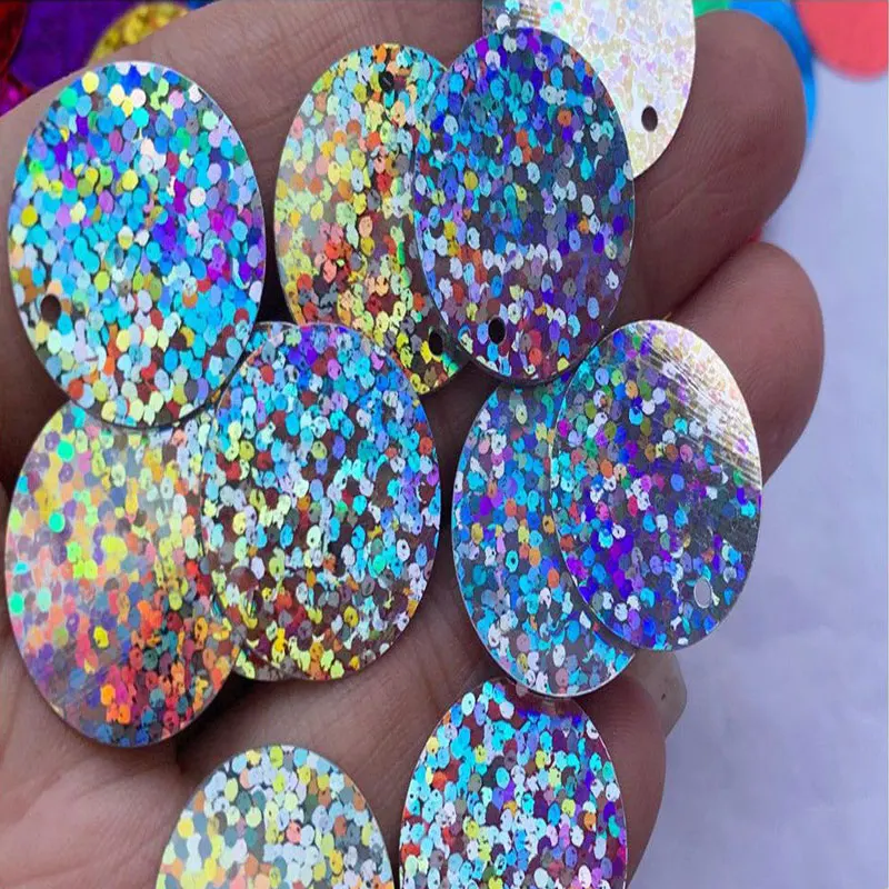 Sequins 5mm-50mm Large Flat Round Edge Hole Bulk Sequins Crafts Decoration for Kids Dance DIY Decoration Lentejuela 10g/20g/50g