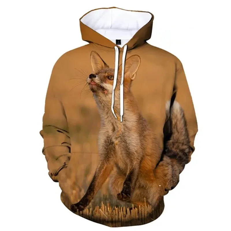 

Autumn Winter Fox Animal 3D Print Hoodies Women Men Fashion Long Sleeve Hooded Sweatshirts Streetwear Pullovers Female Clothing