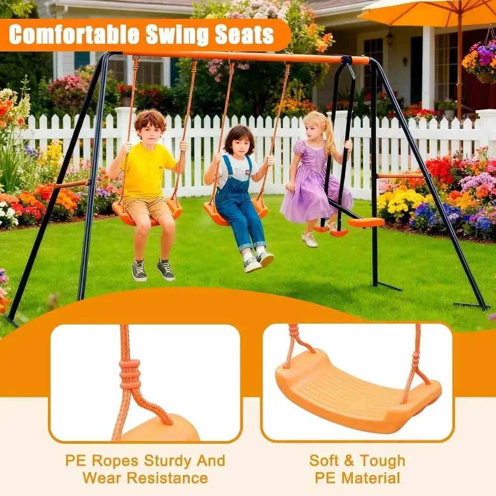 Backyard Swing Set with 2 Swings and Glider, Outdoor Play Area