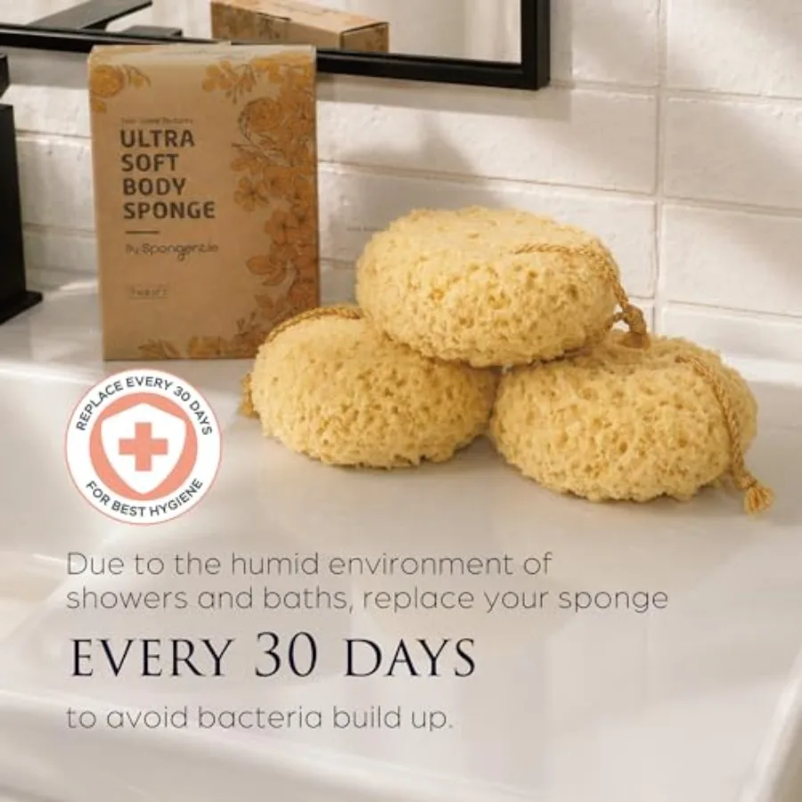 Spongentle Loofah Sponge for Shower and Bathing, Bath Sponge with Dual Texture, Shower Pouf for Gentle and Deep Exfoliation, La view 6