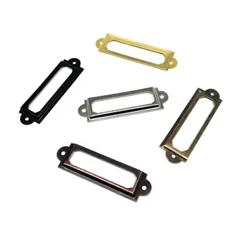 12個裝 17x60mm 金屬鐵質標籤拉框把手 文件名片夾 適用於珠寶櫃 家具櫃 抽屜 木盒 10 最佳銷售 金屬把手 - №3