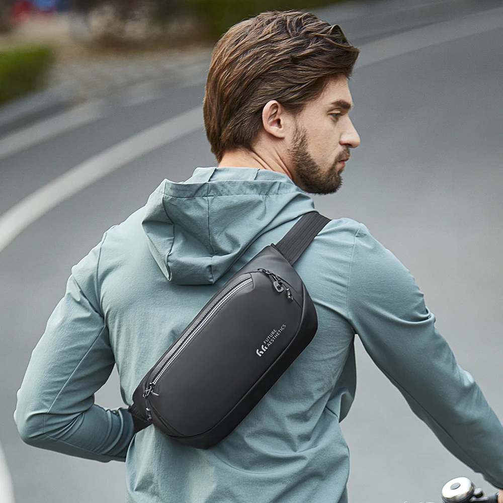 HcanKcan Men\'s Chest Bag New Waterproof Waist Belt Bag Simple Anti-theft Shoulder Bag Anti Splash Portable Travel Bags For Male