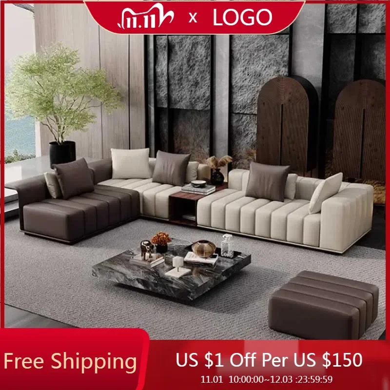 Minimalistic Living Room Sofa Elegant Individual L Shape Puffs Sofa Lounge Sectional Lazy Muebles Para El Hogar Home Furniture