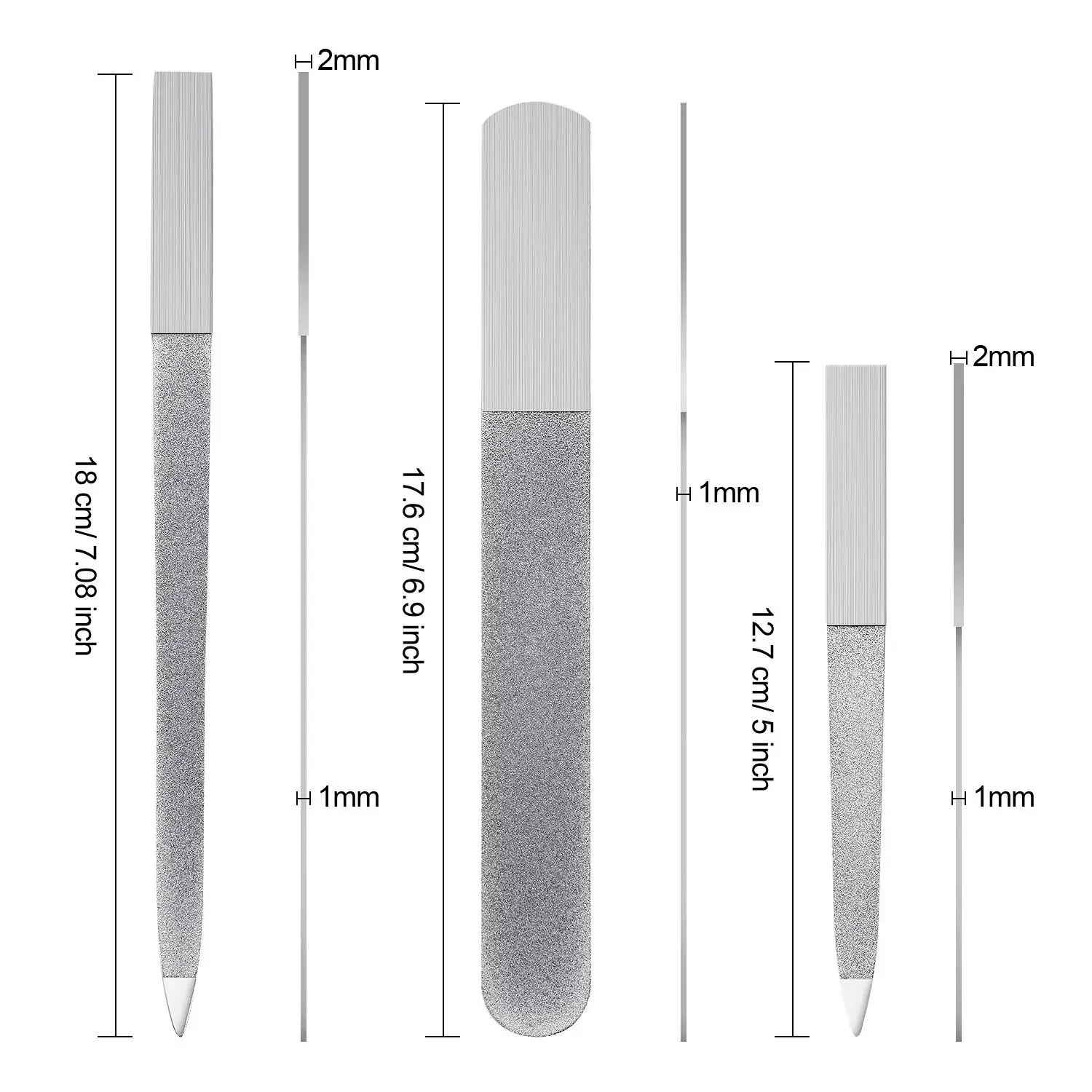 1 PCS Diamond Nail File Double Sided Metal Fingernail Manicure Files for Polish Nail, Removes Nail Ridges