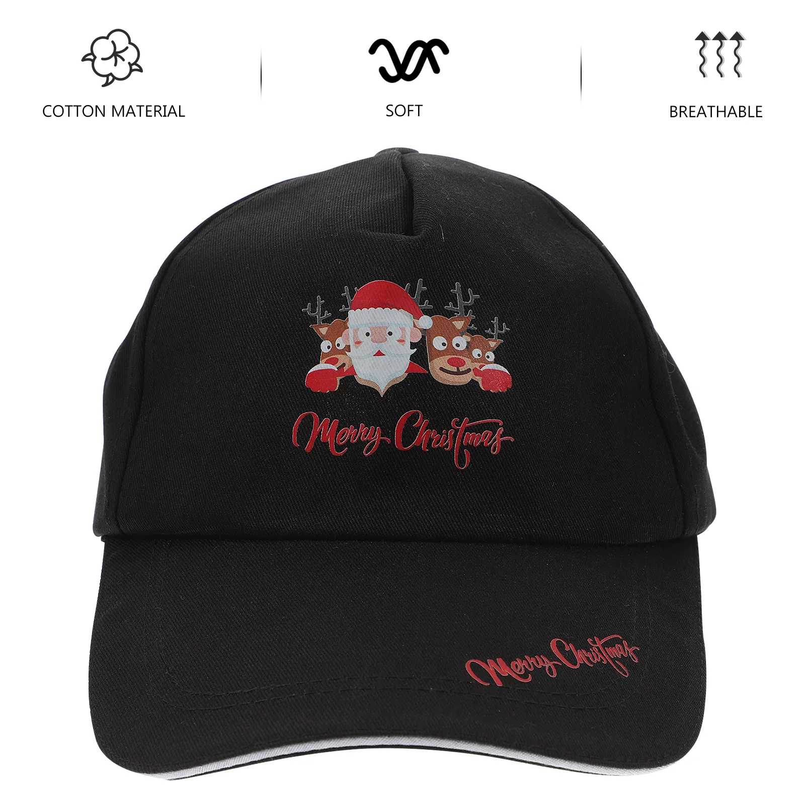 

1Pcs Santa Claus Baseball Cap Cotton Peaked Hat Christmas Outdoor Sun Protection Festival Fashion Hat for Boys Girls